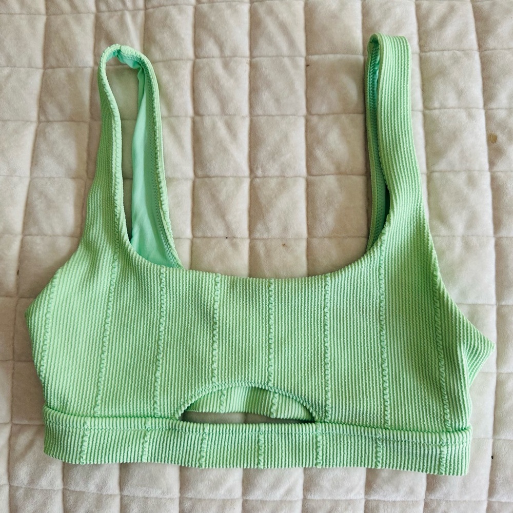 Aerie Crinkle Cut Bathing Suit mint size m